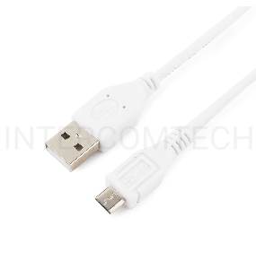 Кабель Gembird/Cablexpert CCP-mUSB2-AMBM-W-0.5M  AM/microBM 5P, 0.5м, экран, белый, пакет 