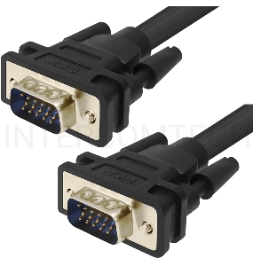 Кабель Greenconnect SVGA 7.0м чёрный, позолоченные контакты, ферритовые кольца, OD8.0mm. 15M / 15M Premium GCR-VM2VM2-7.0m, 28/28 AWG, двойной экран