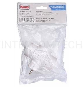 Сетевой разветвитель Buro BU-PS3TG-W (3 розетки) белый (пакет ПЭ)
