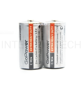 Батарейка GoPower R14 C Shrink 2 Heavy Duty 1.5V (2/24/288)