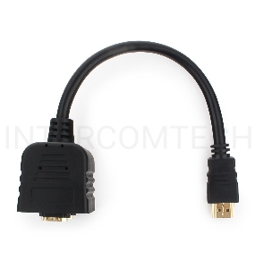 Разветвитель HDMI Cablexpert DSP-2PH4-002, HD19F/2x19F, 1 компьютер => 2 монитора, пасcивный, Full-HD, 3D, 1.4v