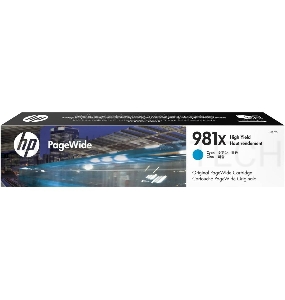 Картридж HP 981X голубой увеличенной емкости для HP Color PageWide Ent Flow MFP 586, 566 10 000 стр.