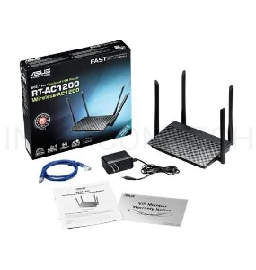Маршрутизатор беспроводной Asus RT-AC1200 10/100BASE-TX черный (Dual Band)