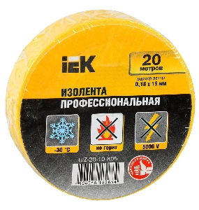 Iek UIZ-20-10-K05 Изолента 0,18х19 мм желтая 20 метров ИЭК