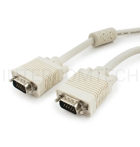 Кабель Gembird/Cablexpert CC-PPVGA-15m, Кабель VGA Premium ,15M/15M,15м, тройн. экран,феррит. кольца,пакет    
