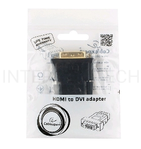 Переходник Cablexpert HDMI-DVI 19F/19M золотые разъемы, пакет, черный (A-HDMI-DVI-2)