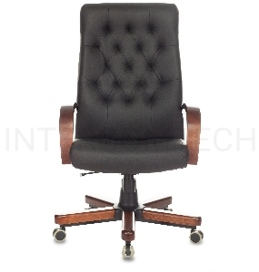 Кресло руководителя Бюрократ T-9928WALNUT/ECO черный эко.кожа крестовина металл/дерево