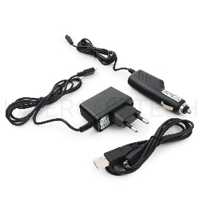 Набор зарядных устройств с Micro-USB разъемом Gembird MP3A-CAR-KIT1 110/220V-5V и 12VDC-5V, черный