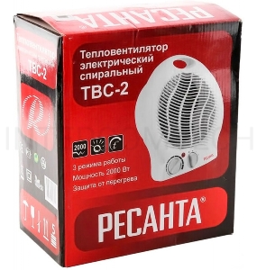 Тепловые пушки Ресанта ТВС-2 [67/2/2] Тепловентилятор { спиральный, вентилятор/1000/2000 Вт, защита от перегрева }