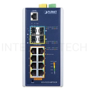 Коммутатор PLANET IP30 Industrial L2+/L4 8-Port 1000T 802.3at PoE+ 2-port 100/1000X SFP + 2-port 10G SFP+ Full Managed Switch (-40 to 75 C, dual redundant power input on 48~56VDC terminal block, DIDO)
