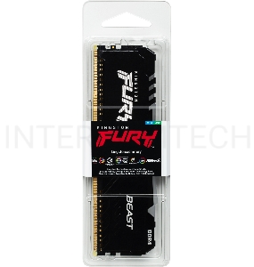 Модуль памяти Kingston DRAM 16GB 2666MHz DDR4 CL16 DIMM 1Gx8 FURY Beast RGB EAN: 740617319637