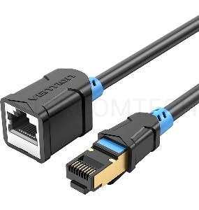 Патч-корд удлинитель Vention прямой SSTP cat.6, RJ45 - 3м. Черный