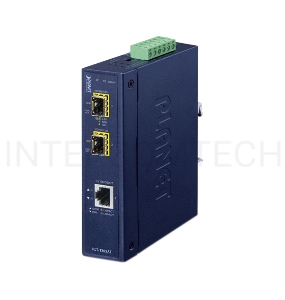 индустриальный медиа конвертер IGT-1205AT  IP30 Industrial 10/100/1000T to 2-Port 100/1000X SFP Gigabit Media Converter (-40 to 75 degree C)