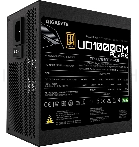 Блок питания Gigabyte ATX 1000W GP-UD1000GM PG5 80+ gold (24+4+4pin) APFC 120mm fan 8xSATA Cab Manag RTL