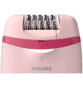 Эпилятор Philips BRE285/00 скор.:2 насад.:5 от электр.сети белый/розовый