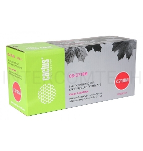 Тонер Картридж Cactus CS-C718M пурпурный для Canon LBP-7200 (2900стр.)