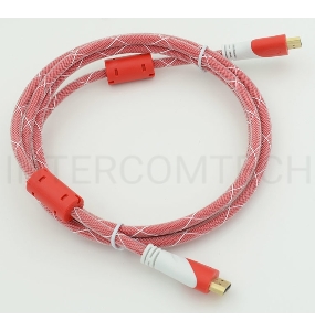 Кабель HDMI Ver.1.4 Red jack HDMI19 (m)/HDMI19 (m) 1.8м феррит.кольца Позолоченные контакты