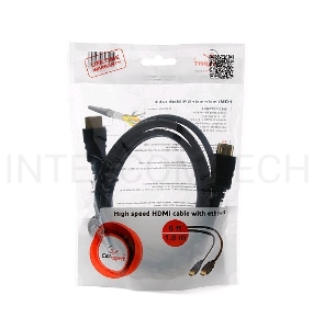 Кабель Кабель HDMI Gembird, 1.8м, v1.4, 19M/19M, черный, позол.разъемы, экран, пакет CC-HDMI4-6     