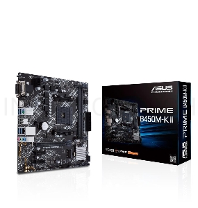 Материнская плата Asus PRIME B450M-K II Soc-AM4 AMD B450 2xDDR4 mATX AC`97 8ch(7.1) GbLAN RAID+VGA+DVI+HDMI