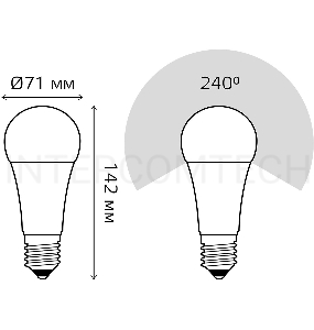 Лампа светодиодная Elementary A67 30Вт E27 4100К Gauss 73229