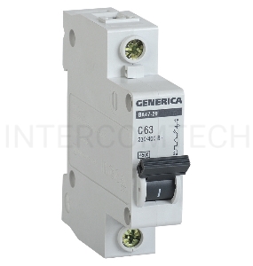 Авт. выкл. Iek MVA25-1-063-C  ВА47-29 1Р 63А 4,5кА х-ка С GENERICA