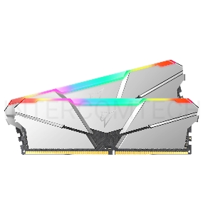 Модуль памяти DDR4 Netac Shadow RGB 16GB (2x8GB) 3200MHz CL16 1.35V / NTSRD4P32DP-16SC / Silver / with radiator