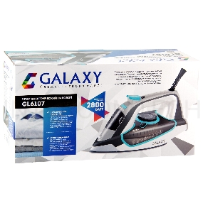 Утюг GALAXY  GL 6107 2800 Вт, керамическое покрытие подошвы, уплотнитель крышки резервуара, функции: «автоотключение», «самоочистка», «антикапля», «антинакипь», индикатор автоотключения, указатель максимального уровня воды,