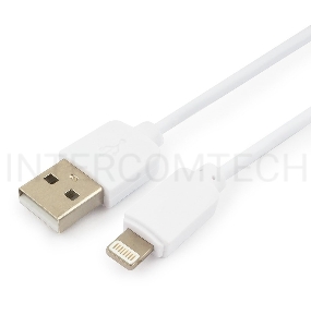 Кабель USB Гарнизон GCC-USB2-AP2-0.5M-W AM/Lightning, для iPhone5/6/7, IPod, IPad, 0.5м, белый, пакет