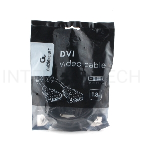 Кабель DVI-D dual link Cablexpert CC-DVI2L-BK-6, 25M/25M, 1.8м, CCS, черный, экран, феррит.кольца, пакет