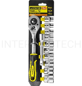 Набор головок STAYER 27750-H12  standard: 1/2 на пластиковом рельсе трещотка удлинитель 10-24мм 12ш