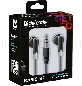 Наушники вставки Defender Basic 617 черный Defender Наушники вставки Basic 617 черный