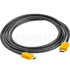 Кабель GCR 1.5m HDMI версия 1.4, черный, желтые коннекторы, OD7.3mm, 30/30 AWG, позолоченные контакты, Ethernet 10.2 Гбит/с, 3D, 4K GCR-HM440-1.5m, экран