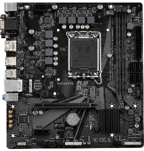 Материнская плата Gigabyte H610M S2H V2 DDR4 Soc-1700 Intel H610 2xDDR4 mATX AC`97 8ch(7.1) GbLAN+VGA+DVI+HDMI+DP