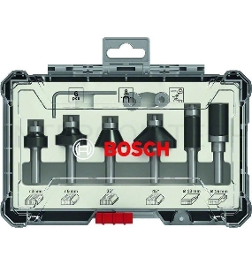 Набор фрез по дер. Bosch 2607017469 d(посад.)=8мм (фрезеры) (упак.:6шт)
