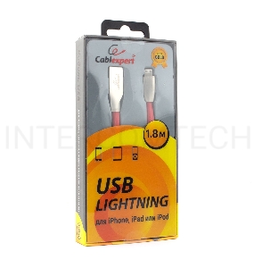 Кабель Cablexpert для Apple CC-G-APUSB01R-1.8M, AM/Lightning, серия Gold, длина 1.8м, красный, блистер
