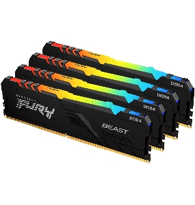 Память оперативная Kingston 128GB 2666MHz DDR4 CL16 DIMM (Kit of 4) FURY Beast RGB