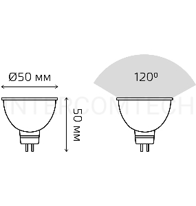 Лампа светодиодная Gauss Elementary MR16 3.5Вт цок.:GU5.3 спот 220B 4100K св.свеч.бел.ней. MR16 (упак.:10шт) (13524)