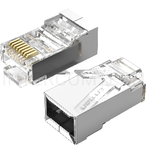 Коннектор Vention RJ45 (8p8c), FTP, cat. 5e, под витую пару, экранированный (50шт.)