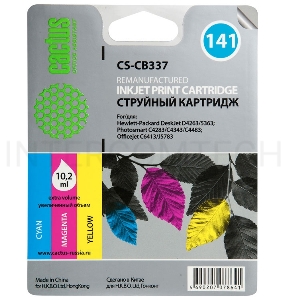 Картридж струйный Cactus CS-CB337 трехцветный для №141 HP DeskJet D4263/D4363/D5360 (9ml)