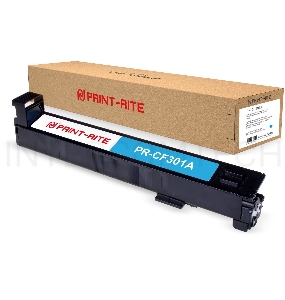 Картридж лазерный Print-Rite TRHGM7CPRJ PR-CF301A CF301A голубой (30000стр.) для HP CLJ Ent M880