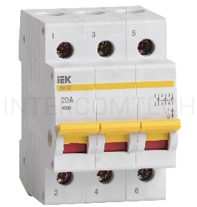 Выключатель нагрузки (мини-рубильник) Iek MNV10-3-020 ВН-32 3Р  20А ИЭК