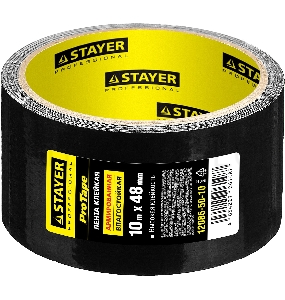 Армированная лента, STAYER Professional 12086-50-10, универсальная, влагостойкая, 48мм х 10м, черная