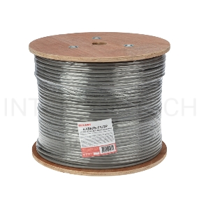 Кабель витая пара REXANT F/UTP, категория 6, ZH нг(А)-HF, 4PR, 23AWG, внутренний, серый, 305м