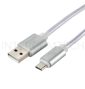 Кабель USB 2.0 Cablexpert CC-U-mUSB02S-1.8M, AM/microB, серия Ultra, длина 1.8м, серебристый, блистер