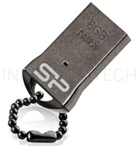Флеш Диск Silicon Power 8Gb Touch T01 SP008GBUF2T01V1K USB2.0 черный/серебристый