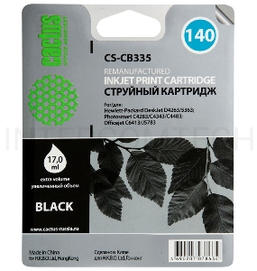Картридж струйный Cactus CS-CB335 черный для №140 HP DeskJet D4263/D4363; OfficeJet J5783/J6413 (17m