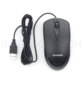 Мышь Гарнизон GM-225XL, USB, чип- Х, чёрный, 2м, 1000 DPI, 2кн.+колесо-кнопка, кабель 2м