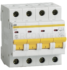 Авт. выкл. Iek MVA20-4-063-C ВА47-29 4Р 63А 4,5кА х-ка С ИЭК