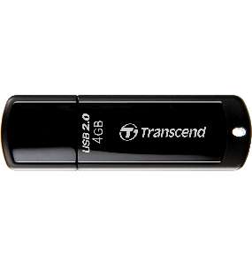 Флэш диск Transcend 4GB JetFlash 350, USB 2.0, Черный