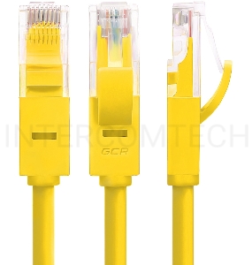 Патч-корд Greenconnect прямой 40.0m, UTP кат.5e, желтый, позолоченные контакты, 24 AWG, литой, GCR-LNC02-40.0m, ethernet high speed 1 Гбит/с, RJ45, T568B Greenconnect Патч-корд прямой 40.0m, UTP кат.5e, желтый, позолоченные контакты, 24 AWG, литой, GCR-LN